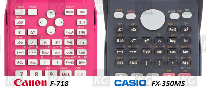 Perbandingan Tombol Canon F-718 dengan Casio Fx-350MS